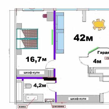 Продается 2-х комнатная квартира, 62 м²
