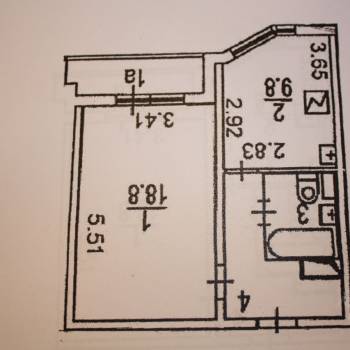 Продается 1-комнатная квартира, 41 м²
