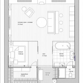 Продается 1-комнатная квартира, 73 м²