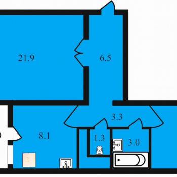 Продается 2-х комнатная квартира, 54,9 м²