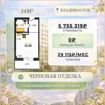 Продается 1-комнатная квартира, 27 м²