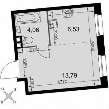Продается 1-комнатная квартира, 24,4 м²