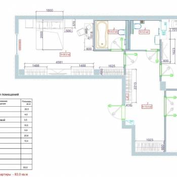Сдается 2-х комнатная квартира, 83 м²