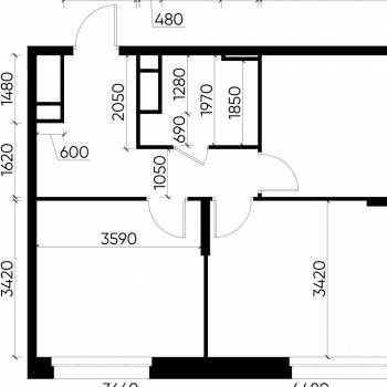 Продается 2-х комнатная квартира, 50 м²