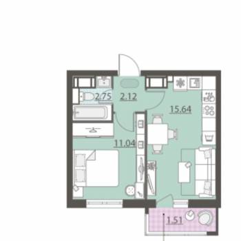 Продается 1-комнатная квартира, 33 м²