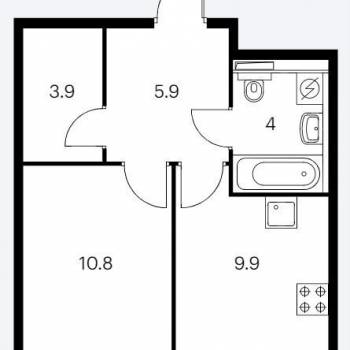 Продается 1-комнатная квартира, 34,5 м²