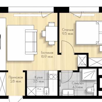 Сдается 1-комнатная квартира, 38 м²