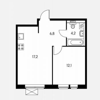 Сдается 1-комнатная квартира, 40,2 м²