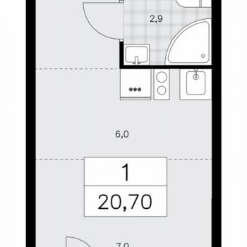 Сдается 1-комнатная квартира, 21 м²