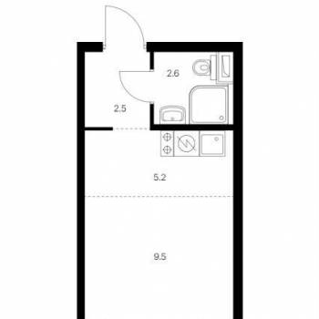 Продается 1-комнатная квартира, 19,8 м²