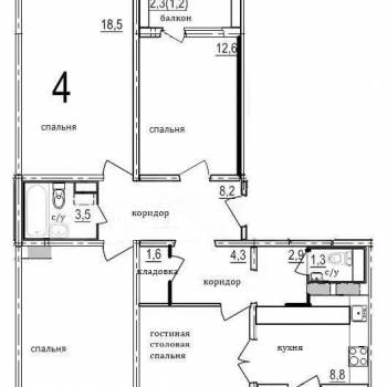 Продается Многокомнатная квартира, 91,6 м²