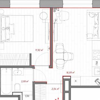 Сдается 1-комнатная квартира, 35 м²