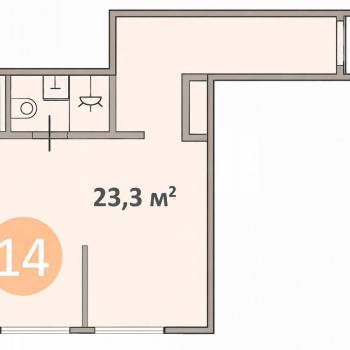 Продается 1-комнатная квартира, 23,3 м²