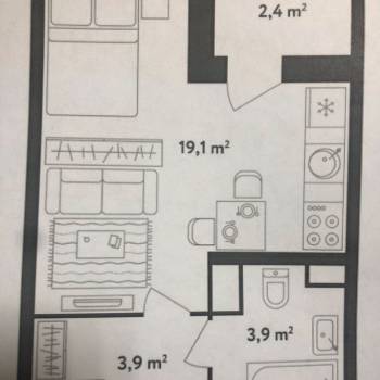 Сдается 1-комнатная квартира, 30 м²