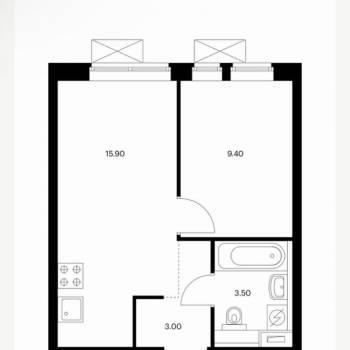 Сдается 1-комнатная квартира, 32 м²