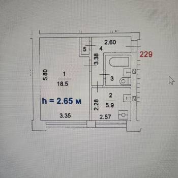 Продается 1-комнатная квартира, 33,4 м²
