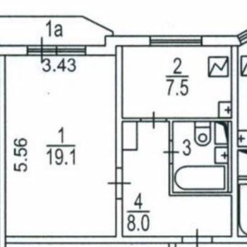 Продается 1-комнатная квартира, 37,7 м²