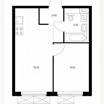 Продается 1-комнатная квартира, 31,6 м²