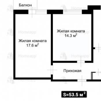 Продается 2-х комнатная квартира, 53,5 м²