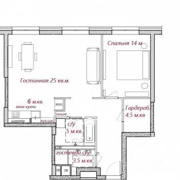 Сдается 2-х комнатная квартира, 68 м²