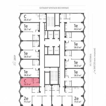 Продается 1-комнатная квартира, 18,9 м²