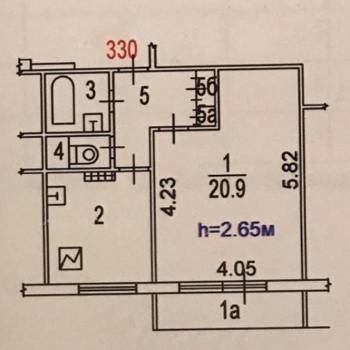 Сдается 1-комнатная квартира, 39 м²