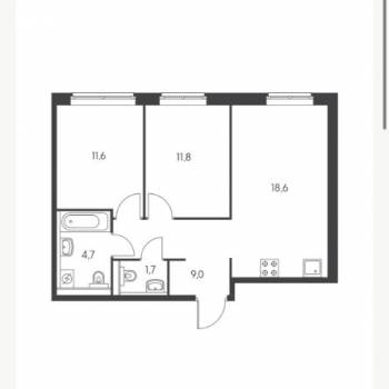 Продается 3-х комнатная квартира, 57,4 м²