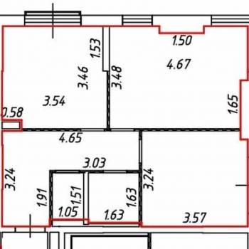 Продается 2-х комнатная квартира, 53 м²