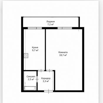 Продается 1-комнатная квартира, 35,2 м²