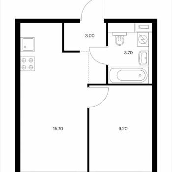 Продается 1-комнатная квартира, 31,6 м²