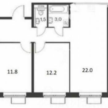 Продается 2-х комнатная квартира, 58,9 м²