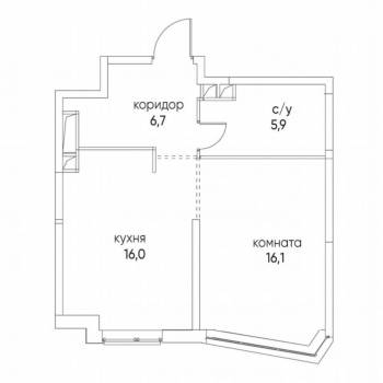 Сдается 1-комнатная квартира, 45 м²