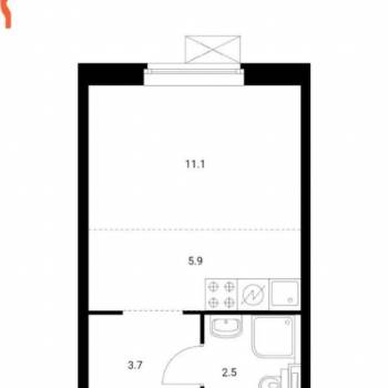 Сдается 1-комнатная квартира, 23,5 м²