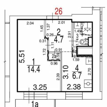 Продается 1-комнатная квартира, 29 м²