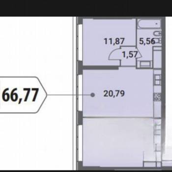 Продается 2-х комнатная квартира, 66,8 м²