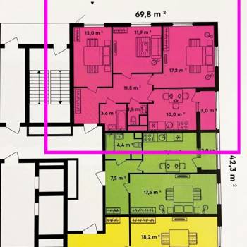 Продается 3-х комнатная квартира, 67,7 м²