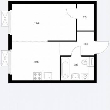 Продается 1-комнатная квартира, 33,8 м²
