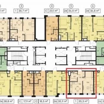 Продается 1-комнатная квартира, 35,4 м²