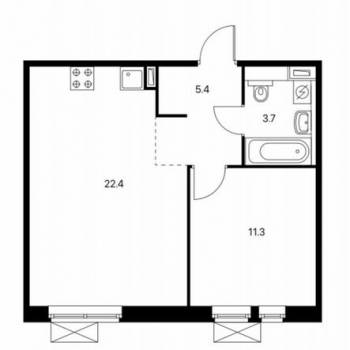 Сдается 2-х комнатная квартира, 43,5 м²