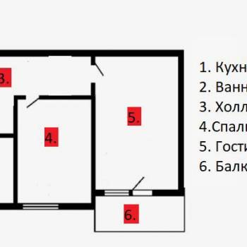 Сдается 2-х комнатная квартира, 42,6 м²