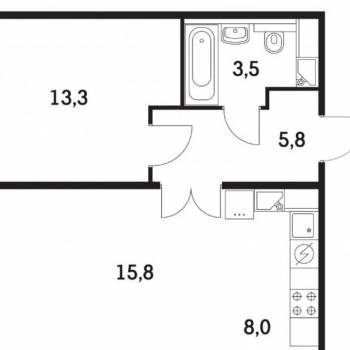 Сдается 1-комнатная квартира, 41 м²