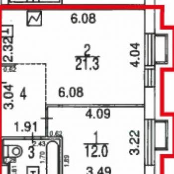 Продается 1-комнатная квартира, 43,2 м²