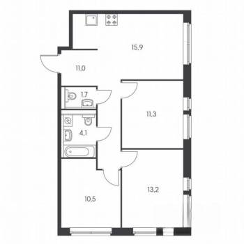 Сдается Многокомнатная квартира, 68 м²