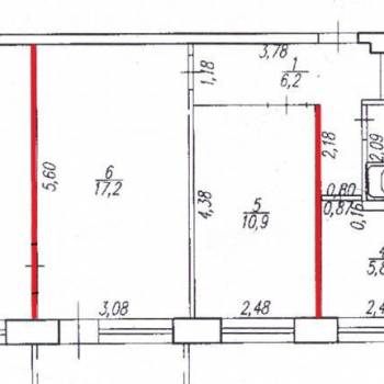 Сдается Многокомнатная квартира, 54,8 м²