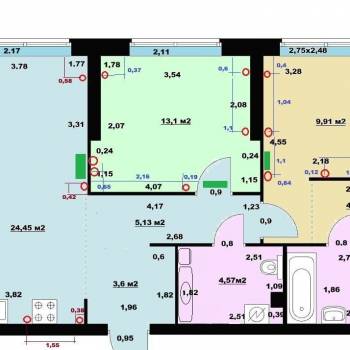 Сдается 2-х комнатная квартира, 70 м²