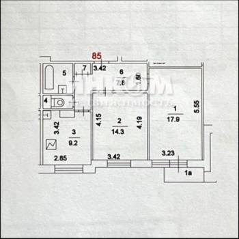 Продается 2-х комнатная квартира, 54,4 м²