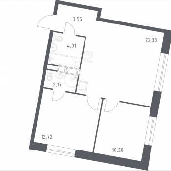 Сдается 2-х комнатная квартира, 54 м²