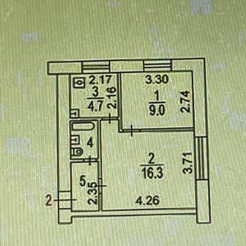 Продается 2-х комнатная квартира, 35 м²