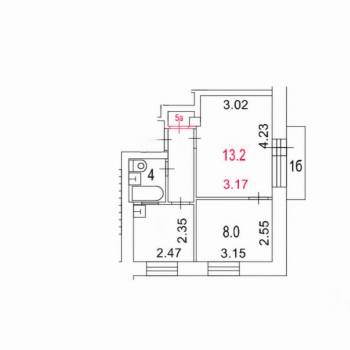 Продается 2-х комнатная квартира, 32,5 м²