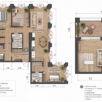 Продается Многокомнатная квартира, 133,9 м²